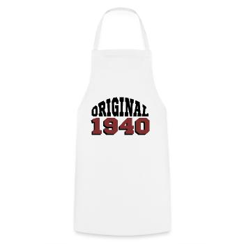 Original 1940 - Cooking Apron - white - Front - AI Model Male 185 dark (185cm)