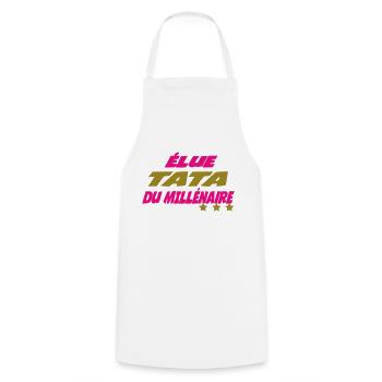 Elue TATA du millénaire - Tablier de cuisine - blanc - Devant - AI Model Male 185 dark (185cm)