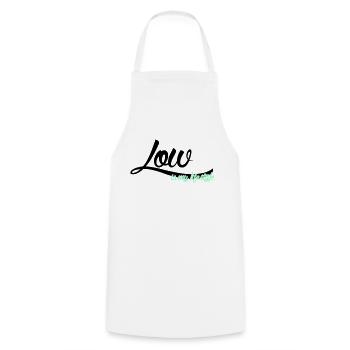 low is my lifestyle - Kochschürze - Weiß - Vorne - AI Model Male 185 dark (185cm)
