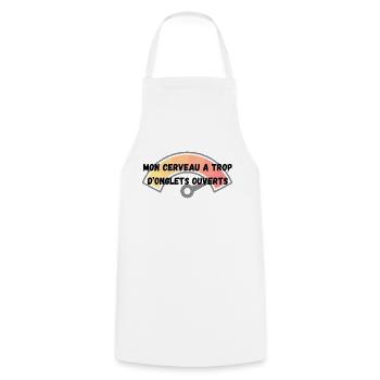 trop onglets - Tablier de cuisine - blanc - Devant - AI Model Male 185 dark (185cm)