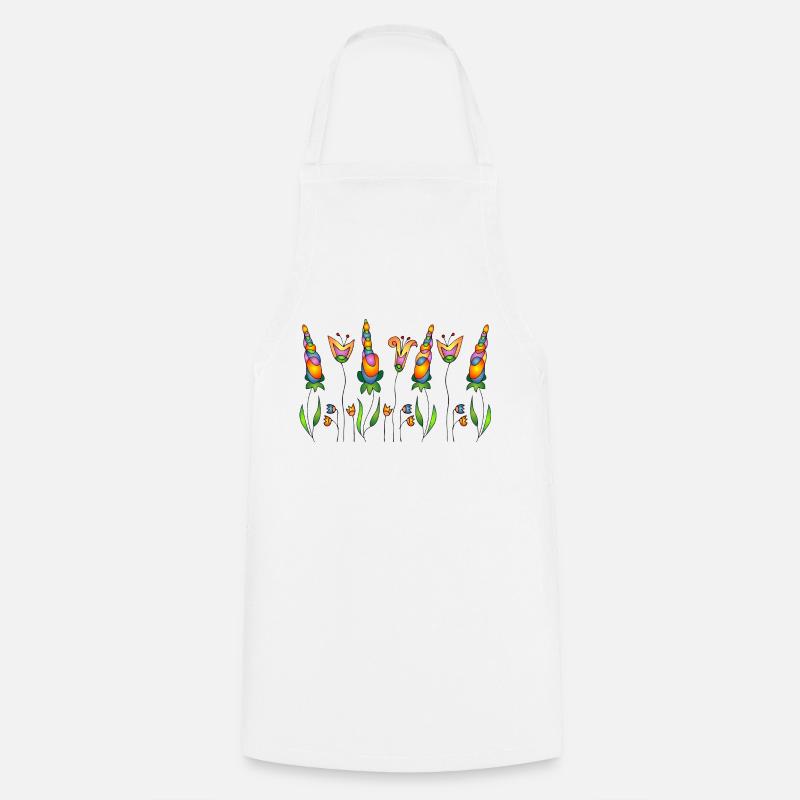 Fleur - Tablier de cuisine - blanc