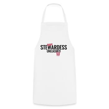 Wild stewardess unleashed - Cooking Apron - white - Front - AI Model Male 185 dark (185cm)