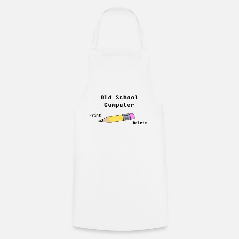 Old School Computer - Tablier de cuisine - blanc