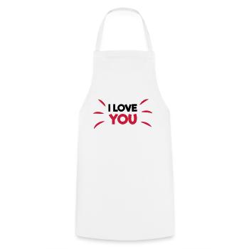 I love you - Kochschürze - Weiß - Vorne - AI Model Male 185 dark (185cm)