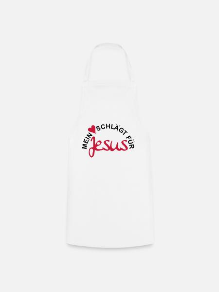 Mon cœur bat pour JESUS - Tablier de cuisine - blanc