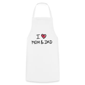 i_love_mom_and_dad__f2 - Tablier de cuisine - blanc - Devant - AI Model Male 185 dark (185cm)