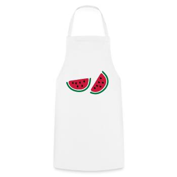 Halb watermelon_fruits - Kochschürze - Weiß - Vorne - AI Model Male 185 dark (185cm)