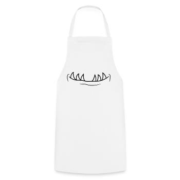 mouth teeth face head face small monster horror - Cooking Apron - white - Front - AI Model Male 185 dark (185cm)