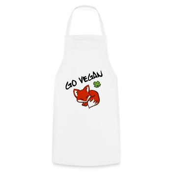 Go Vegan Fox - Vegan Geschenkidee mit süßem Fuchs - Kochschürze - Weiß - Vorne - AI Model Male 185 dark (185cm)