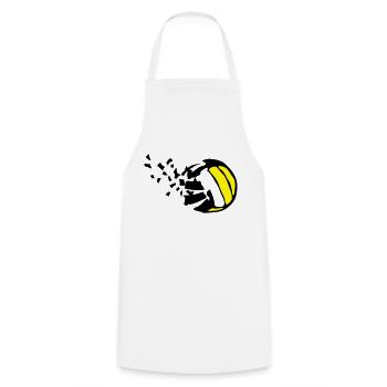 explosion ballon volleyball destructurer destructi - Tablier de cuisine - blanc - Devant - AI Model Male 185 dark (185cm)
