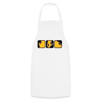 climbing man logos boxes in the evening 3 - Cooking Apron - white - Front - AI Model Male 185 dark (185cm)