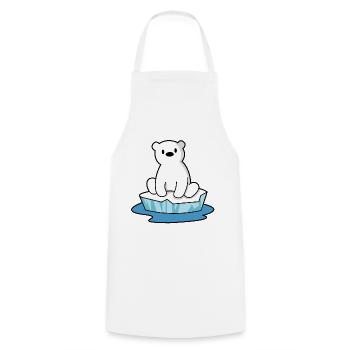 L'ours polaire assis - Tablier de cuisine - blanc - Devant - AI Model Male 185 dark (185cm)