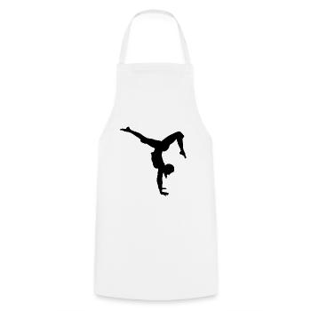 Danseur de gymnastique - Tablier de cuisine - blanc - Devant - AI Model Male 185 dark (185cm)