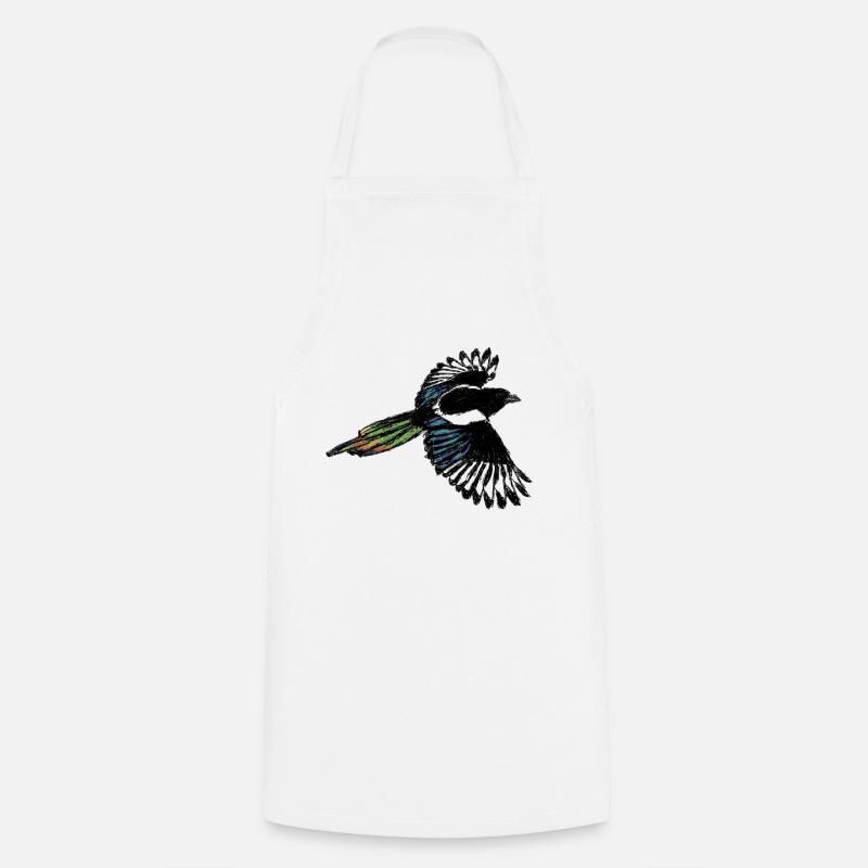 Magpie / Magpie Design 2 - Cooking Apron - white