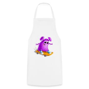 Cool funny Skate Monster Math Batt - Cooking Apron - white - Front - AI Model Male 185 dark (185cm)