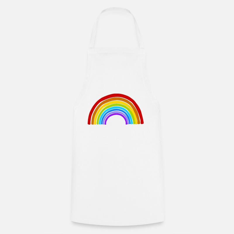 arc en ciel - Tablier de cuisine - blanc