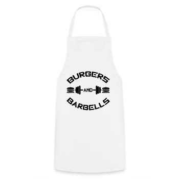 Burgers and Barbells - Kochschürze - Weiß - Vorne - AI Model Male 185 dark (185cm)