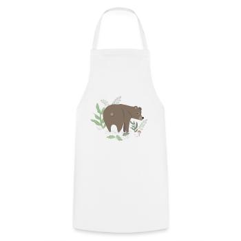 Brown bear in the forest - Cooking Apron - white - Front - AI Model Male 185 dark (185cm)