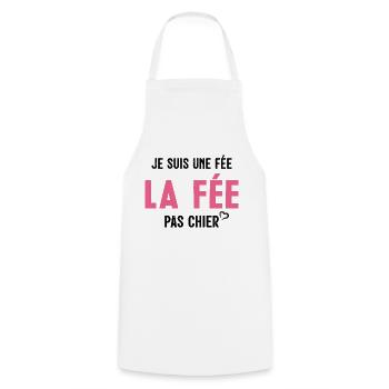 Je suis Une Fée Pas Chier - Tablier de cuisine - blanc - Devant - AI Model Male 185 dark (185cm)
