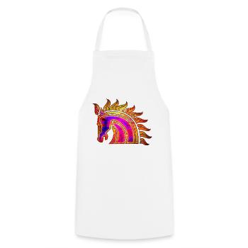 Horse No. 1 - Design A - Cooking Apron - white - Front - AI Model Male 185 dark (185cm)