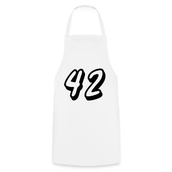 42 - Cooking Apron - white - Front - AI Model Male 185 dark (185cm)