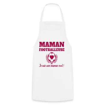 Maman footballeuse humour football cadeau foot - Tablier de cuisine - blanc - Devant - AI Model Male 185 dark (185cm)