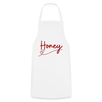 Honey Heart Line Valentine's Day Couples Sweetheart Love - Cooking Apron - white - Front - AI Model Male 185 dark (185cm)