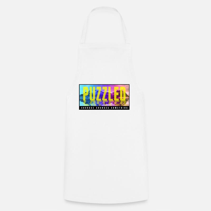 Puzzled - Cooking Apron - white