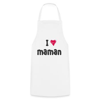 I love maman - Tablier de cuisine - blanc - Devant - AI Model Male 185 dark (185cm)