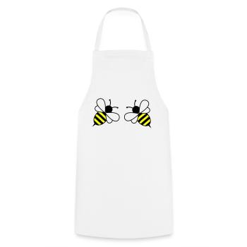 Bees - Cooking Apron - white - Front - AI Model Male 185 dark (185cm)