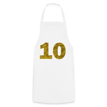 Birthday 10 years - Cooking Apron - white - Front - AI Model Male 185 dark (185cm)