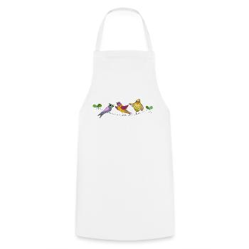 Oiseaux - Tablier de cuisine - blanc - Devant - AI Model Male 185 dark (185cm)