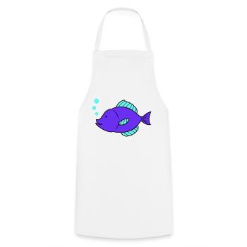 fisch comic - Kochschürze - Weiß - Vorne - AI Model Male 185 dark (185cm)