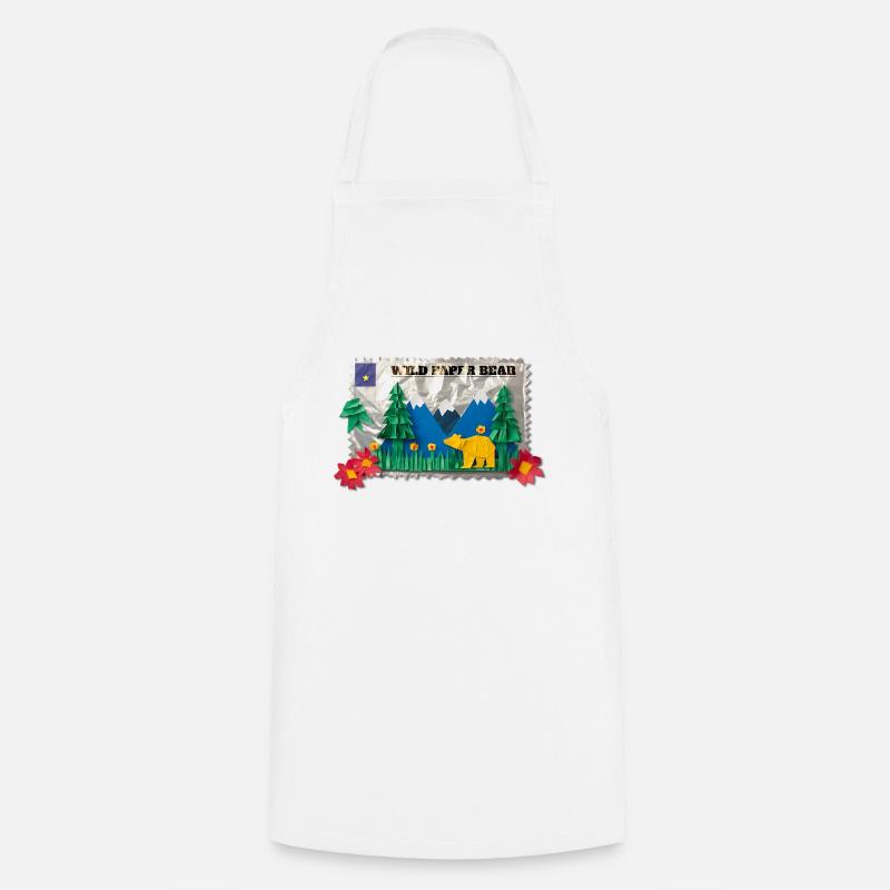 Wild Paper Bear - Cooking Apron - white