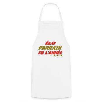 Elu PARRAIN de l'année - Tablier de cuisine - blanc - Devant - AI Model Male 185 dark (185cm)