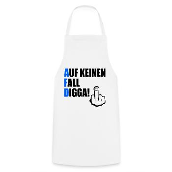 auf keinen fall digga - Kochschürze - Weiß - Vorne - AI Model Male 185 dark (185cm)