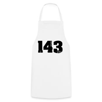 143 i love you - Kochschürze - Weiß - Vorne - AI Model Male 185 dark (185cm)