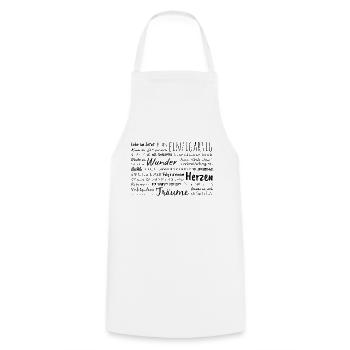Du bist einzigartig – pos. Affirmationen & Sprüche - Kochschürze - Weiß - Vorne - AI Model Male 185 dark (185cm)