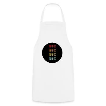 BTC Bitcoin Kryptowährung Crypto Retro Vintage - Kochschürze - Weiß - Vorne - AI Model Male 185 dark (185cm)