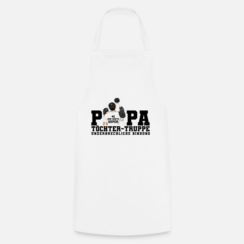 Dad Daughters Troop Illustration - Cooking Apron - white