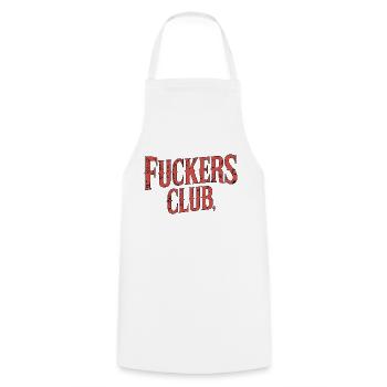 FUCKERS CLUB - Cooking Apron - white - Front - AI Model Male 185 dark (185cm)