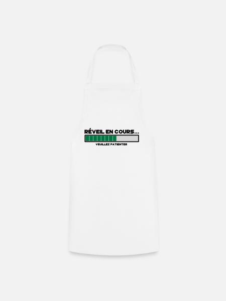 motif réveil en cours - Tablier de cuisine - blanc