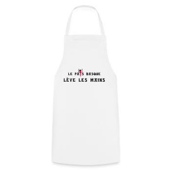 Le pays basque lève les mains - horizontal - Tablier de cuisine - blanc - Devant - AI Model Male 185 dark (185cm)