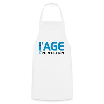 L'Age de la Perfection (2c) - Cooking Apron - white - Front - AI Model Male 185 dark (185cm)