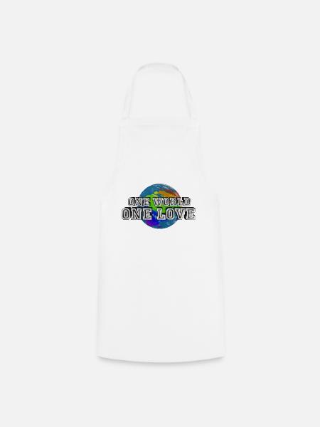 One World - One Love - Kochschürze - Weiß