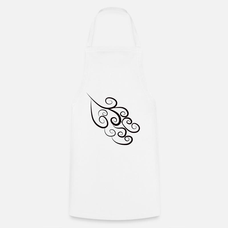 Pattern Spirals Black - Cooking Apron - white