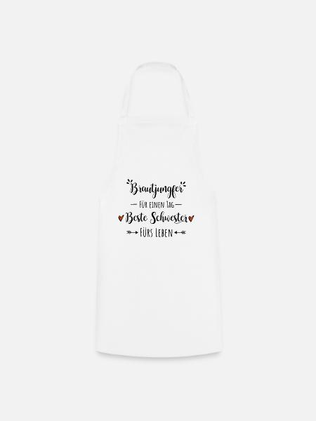 Brautjungfer beste Schwester Geschenk Dankeschön - Kochschürze - Weiß