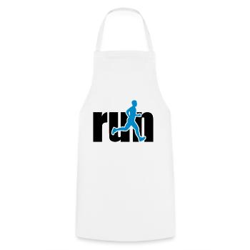 run man 2 colours - Cooking Apron - white - Front - AI Model Male 185 dark (185cm)