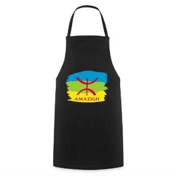 Amazigh Style - Kochschürze - Schwarz - Vorne - AI Model Male 185 dark (185cm)