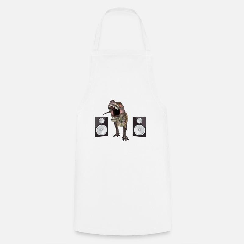 Loudspeaker boxes with dinosaurs - Cooking Apron - white